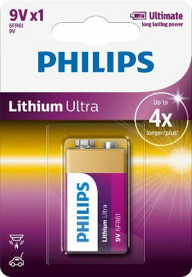 PHILIPS Lithium Ultra 6FR61 9V BL1