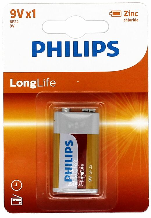 PHILIPS Longlife Zinc 6F22 9V BL1