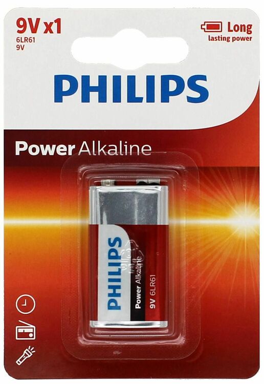 PHILIPS Power Alkaline 6LR91 9V BL1