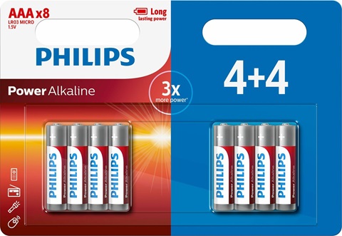 PHILIPS Power Alkaline LR03 AAA BL4+4
