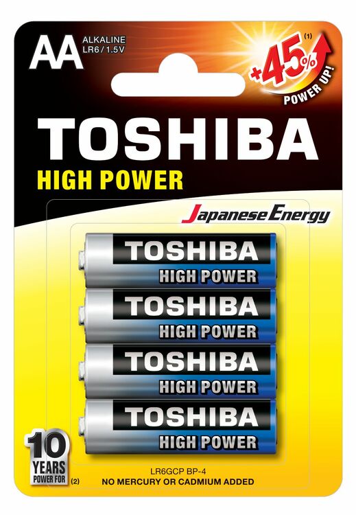 TOSHIBA Alkaline High Power LR6 AA BL4