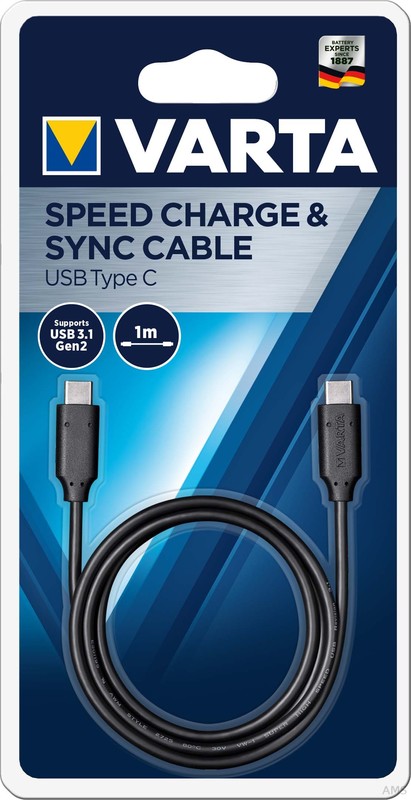 VARTA 57947 101 401 Charge&Sync Speed Cable USB Type C BL1